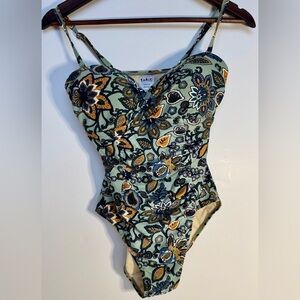 Tahiti boho floral one piece swimsuit small